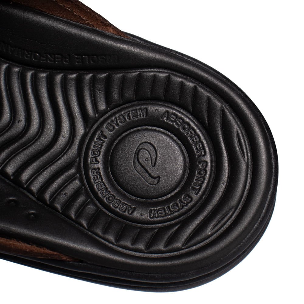 Chinelo Masculino Pegada Couro Anilina Absorve Marrom Marrom 5