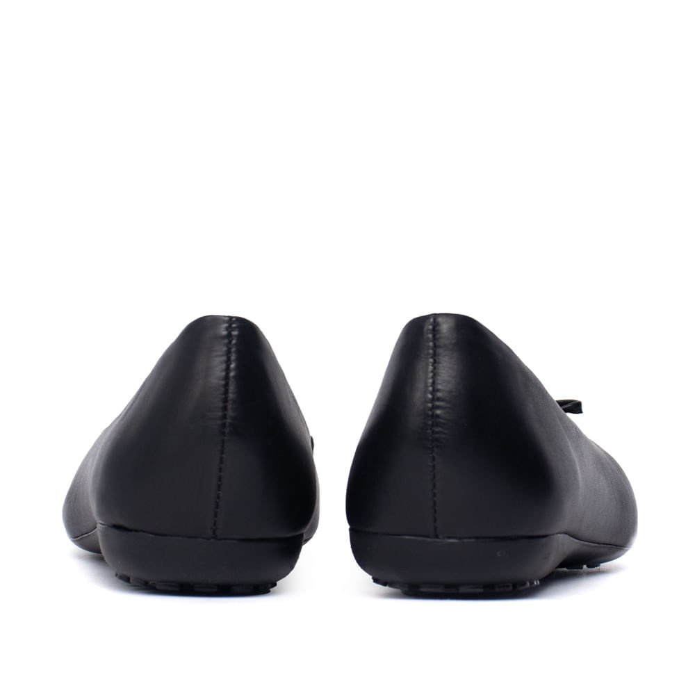 Sapatilha Feminina Bottero Couro Laço Microfuros Preto Preto 3