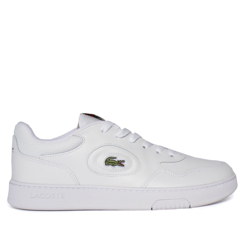 Tênis Masculino Lacoste Lineset Couro Detalhes Branco