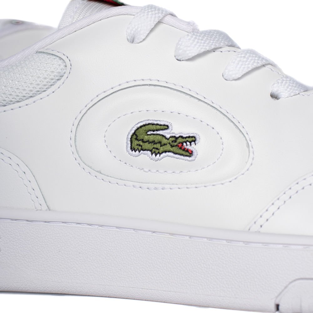 Tênis Masculino Lacoste Lineset Couro Detalhes Branco Branco 5