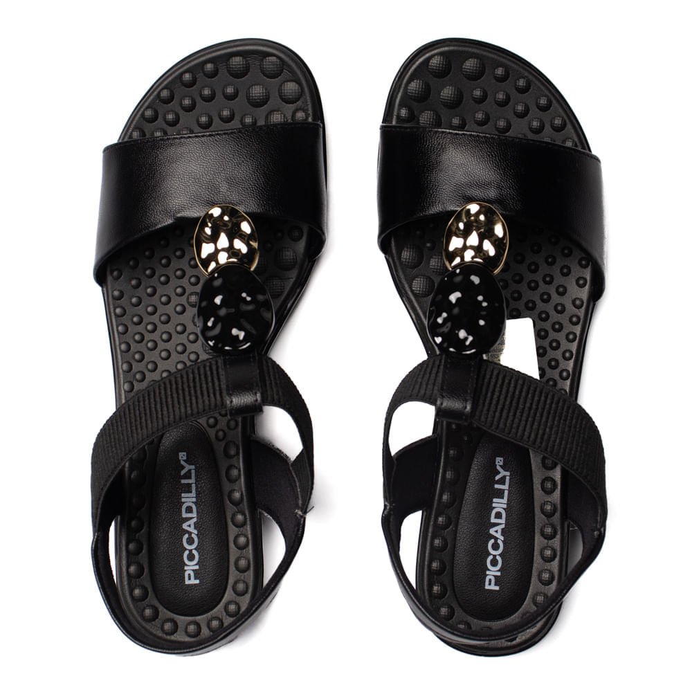 Sandália Feminina Piccadilly Camila Anabela Preto Preto 4