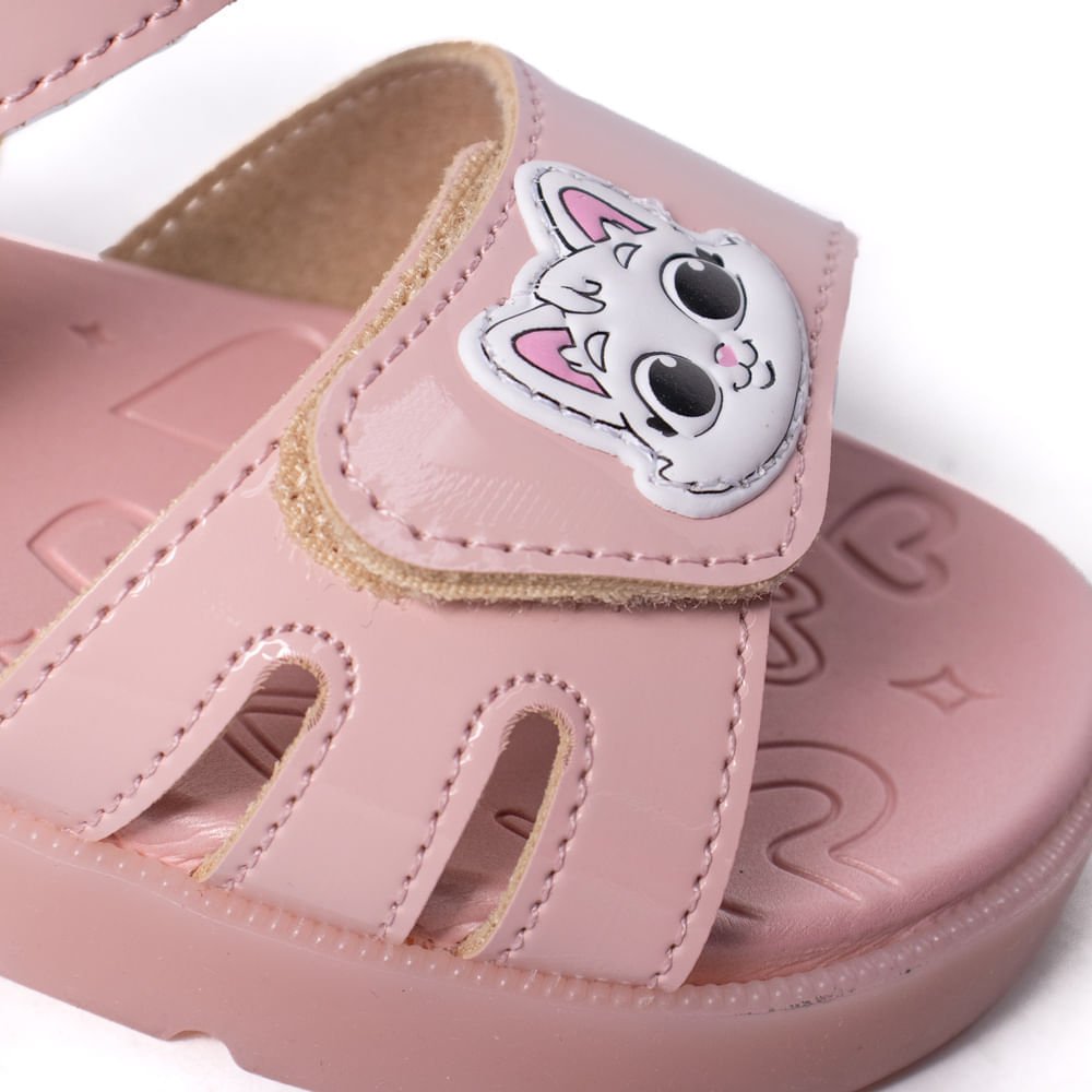 Sandália Infantil Molekinha Bebê Cat com Led Rosa Rosa 5