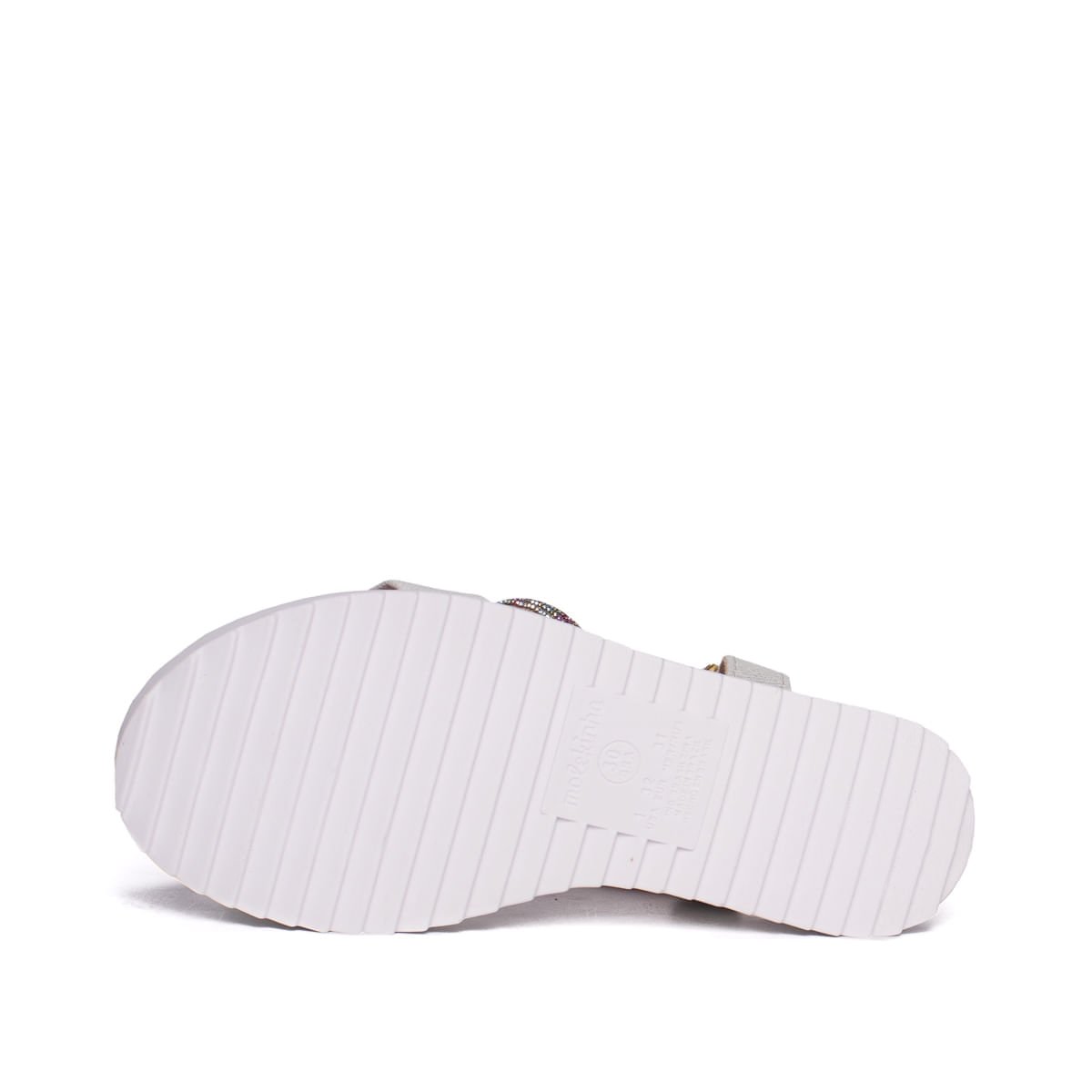 Sandália Infantil Molekinha Flatform Perolada Prata/rosa Branco/Rosa 2