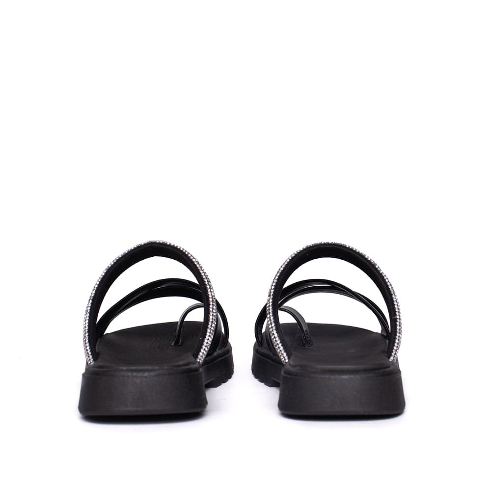 Chinelo Infantil Molekinha Flatform com Strass Preto Preto 3