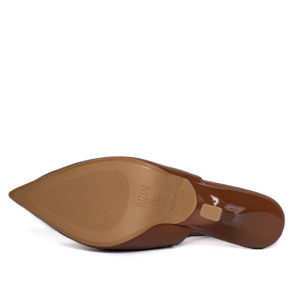 Sapato Feminino Vizzano Scarpin Adereço Dourado Marrom Marrom 2
