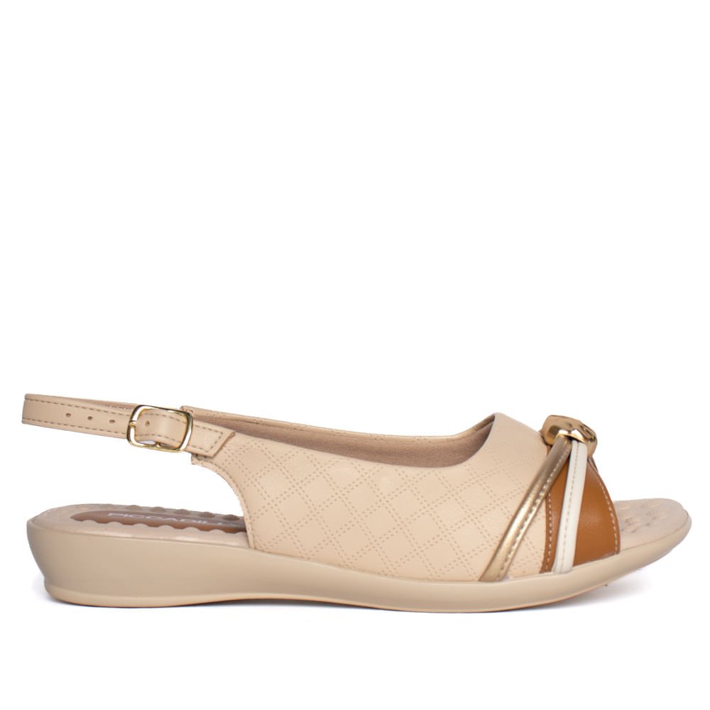 Sandália Feminina Piccadilly Slingback Bege