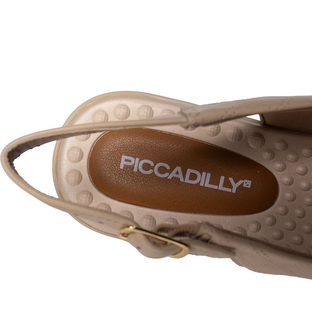 Sandália Feminina Piccadilly Slingback Bege Bege 6