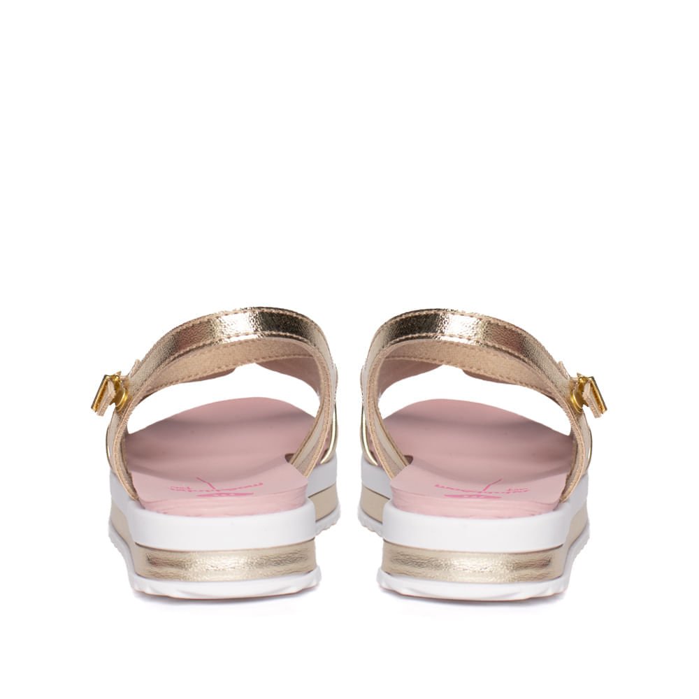 Sandália Infantil Molekinha Flatform Metalizada Dourado Dourado 3