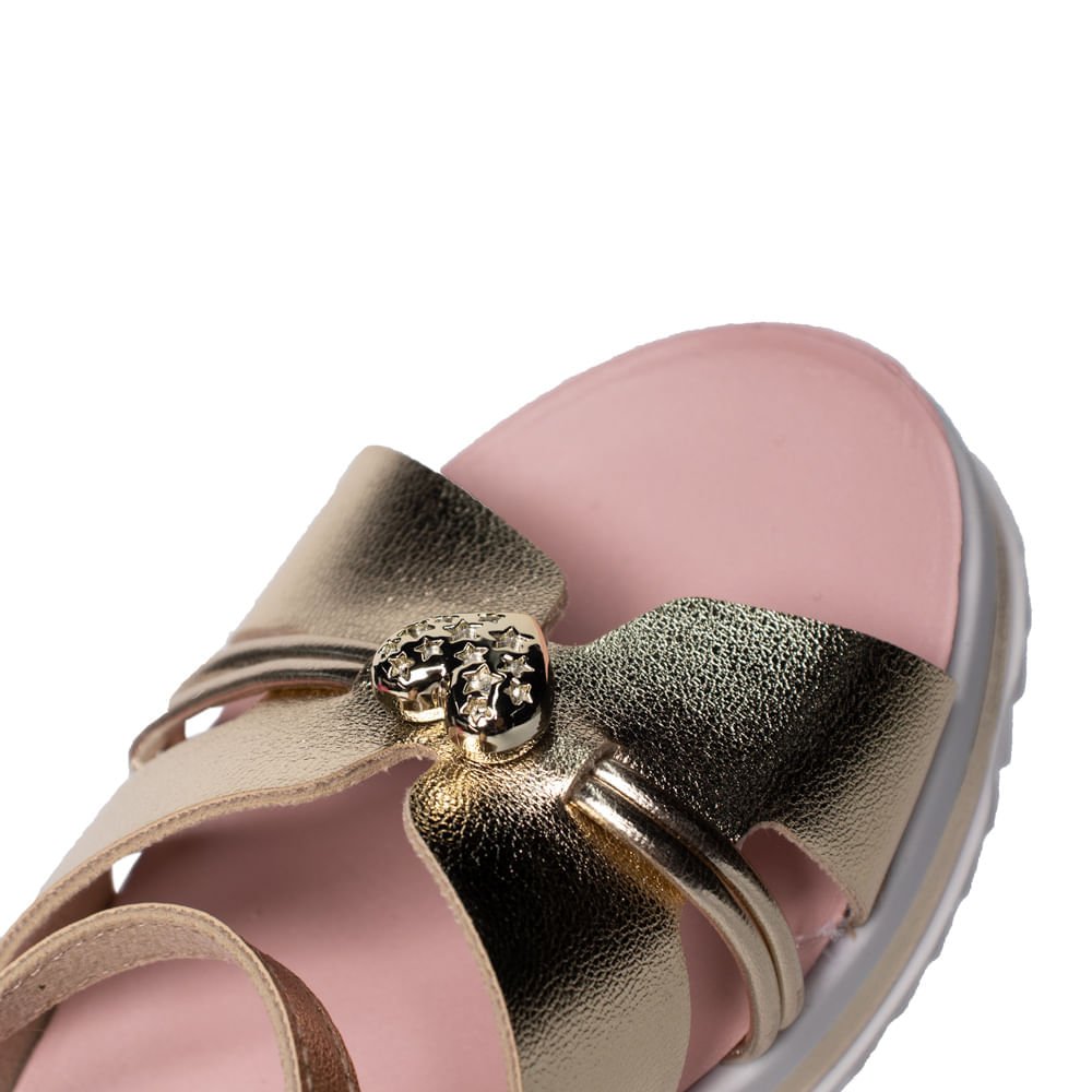 Sandália Infantil Molekinha Flatform Metalizada Dourado Dourado 5