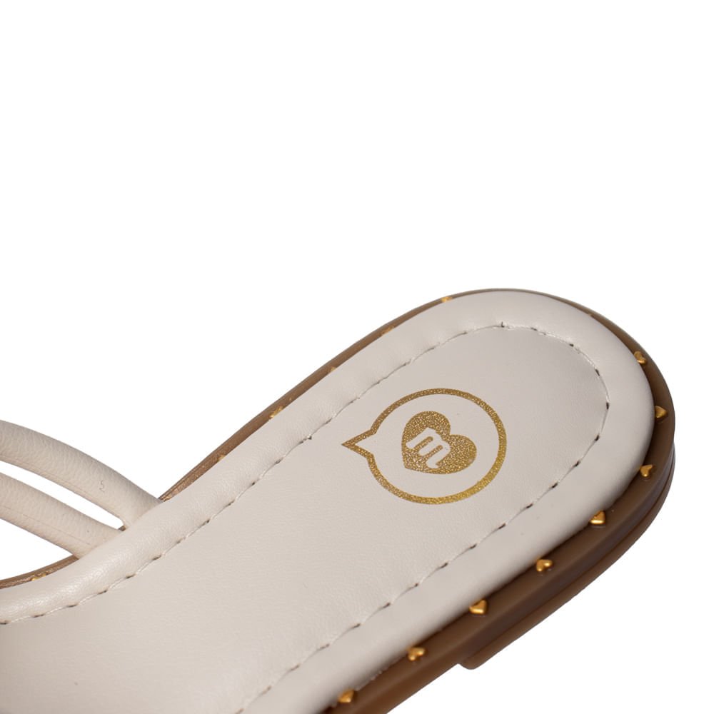 Rasteira Infantil Molekinha Tiras Finas Off White Off White 4