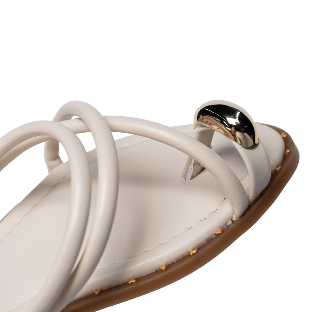 Rasteira Infantil Molekinha Tiras Finas Off White Off White 5