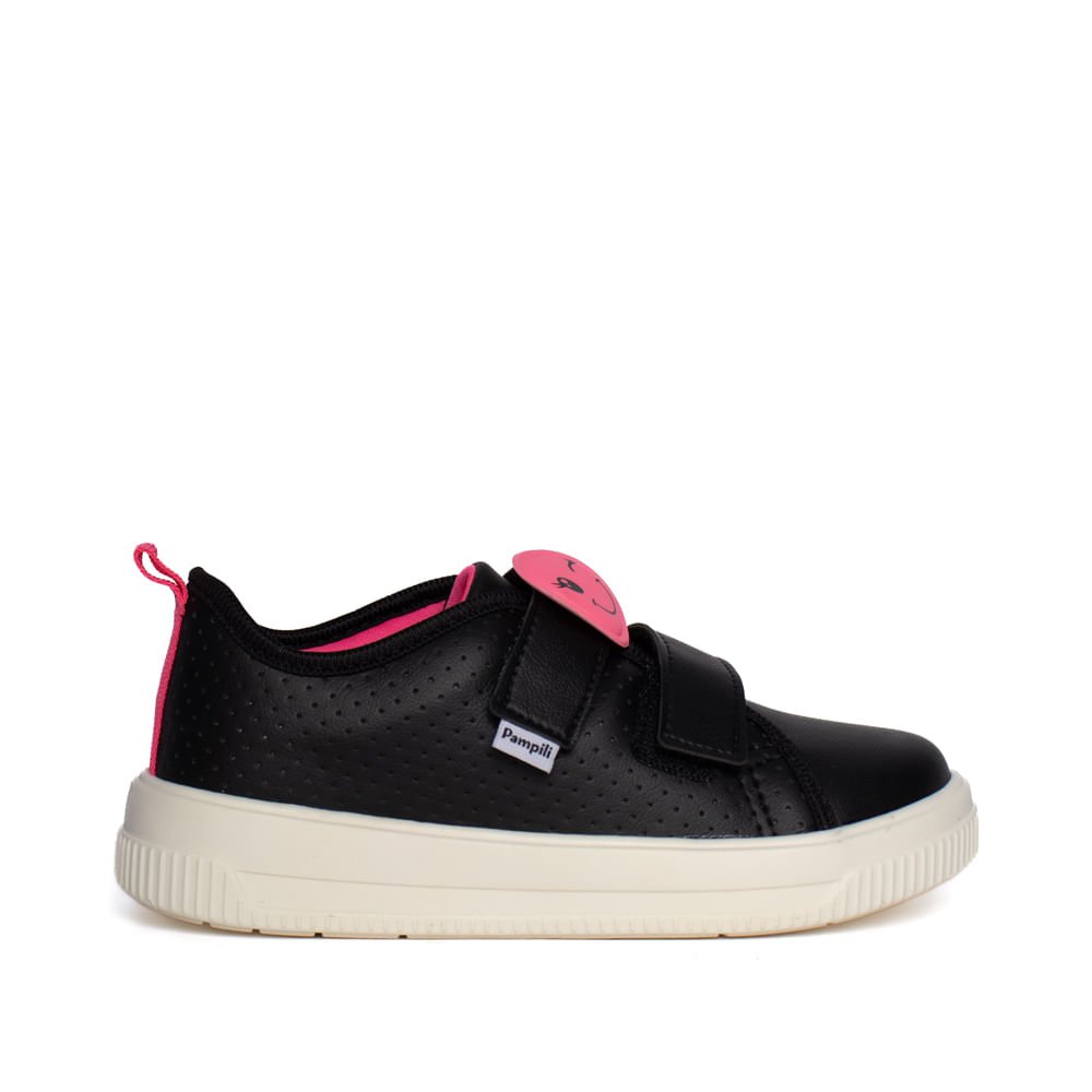 Tênis Infantil Pampili Smile Preto/pink