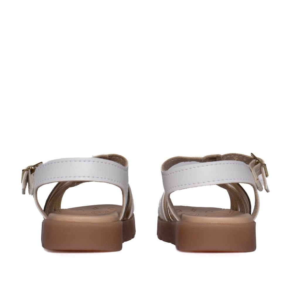 Sandália Infantil Molekinha Bebê Morangos Branco/dourado Branco/Dourado 3