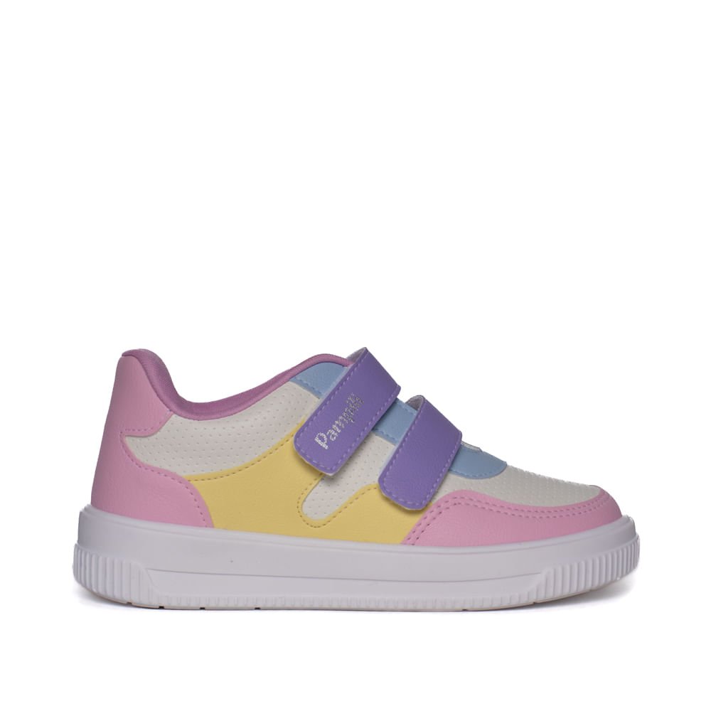 Tênis Infantil Pampili Napa Branco/Multicolor