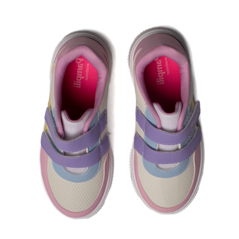 Tênis Infantil Pampili Napa Branco/Multicolor Multicores 4