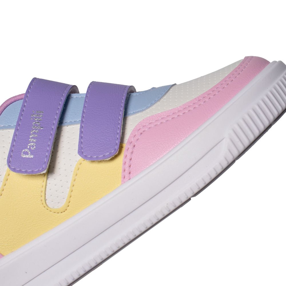 Tênis Infantil Pampili Napa Branco/Multicolor Multicores 6