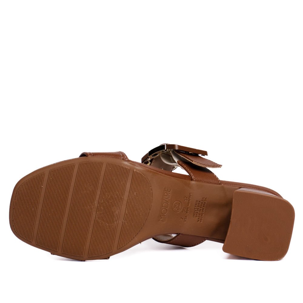 Tamanco Feminino Modare Calce Fácil Salto Bloco Avelã/Bege Marrom 2