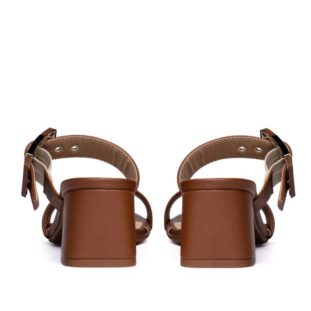 Tamanco Feminino Modare Calce Fácil Salto Bloco Avelã/Bege Marrom 3