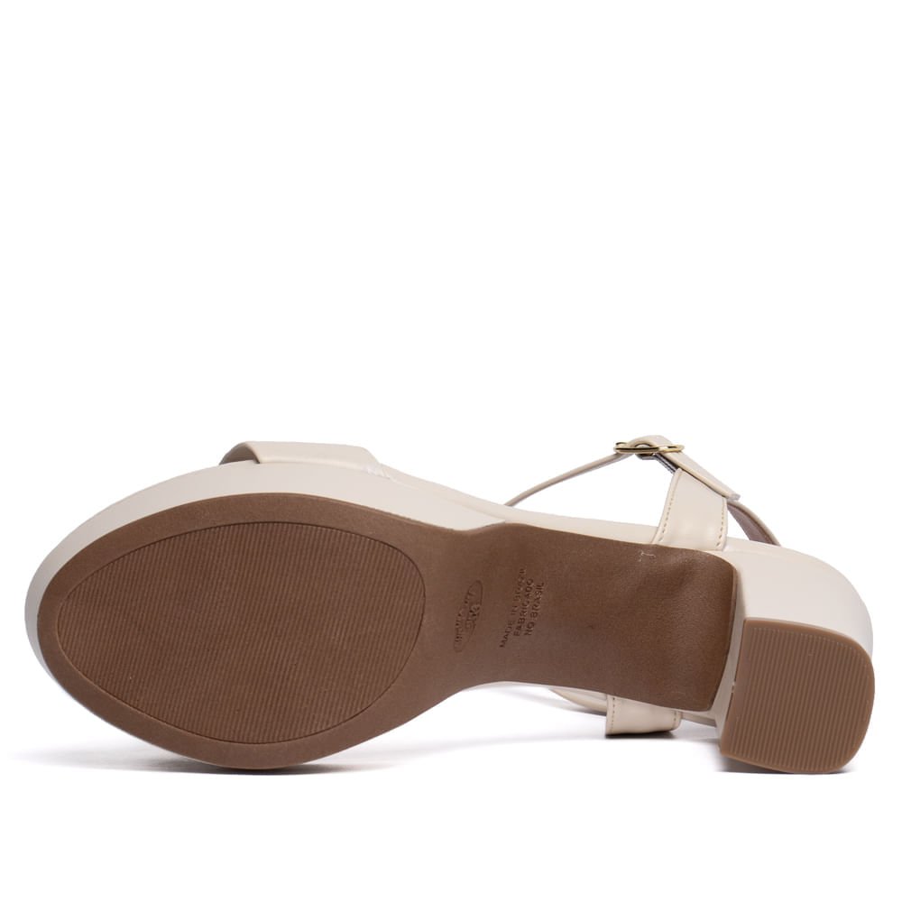 Sandália Feminina Meia Pata Aplicações Metalizadas Creme Creme 2