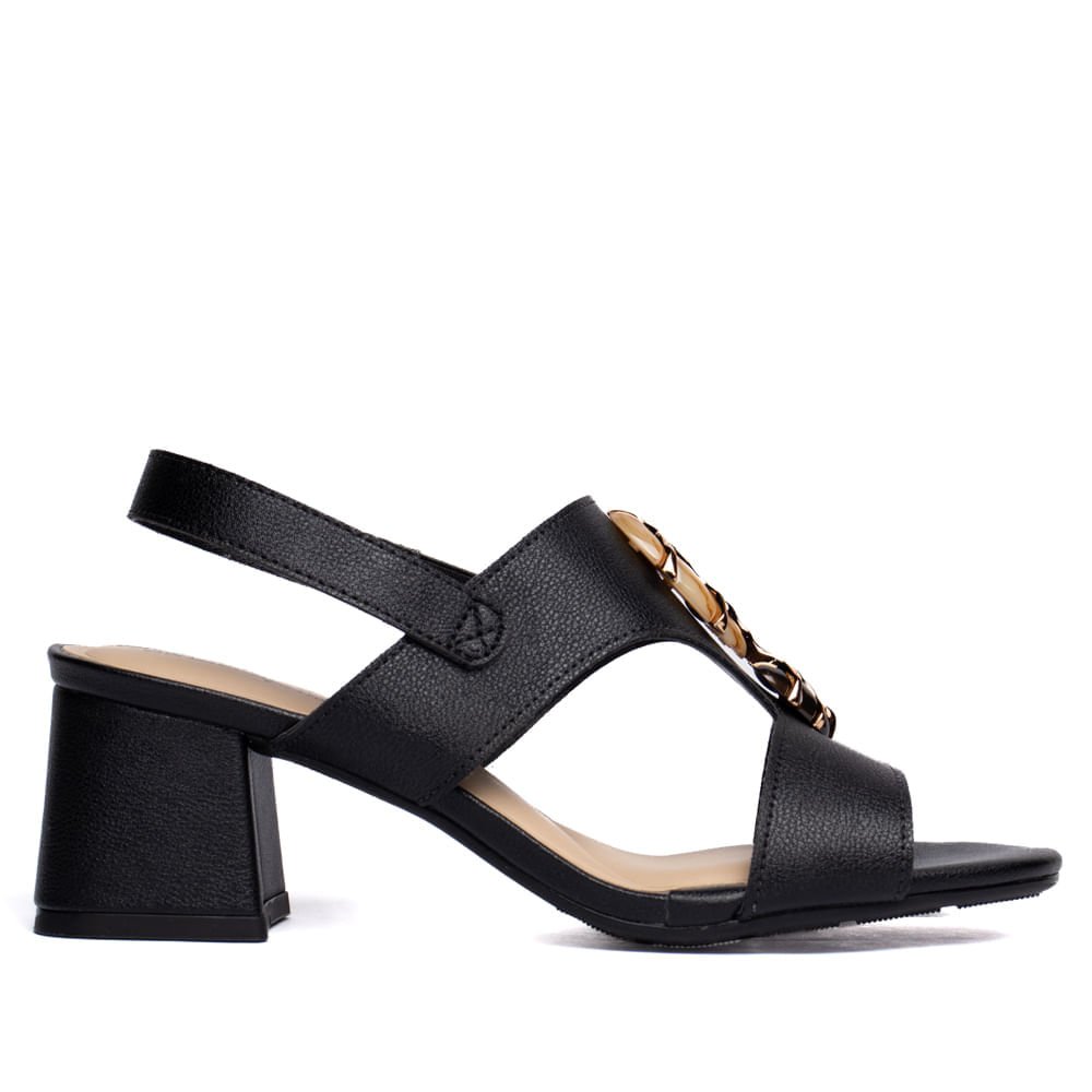 Sandália Feminina Modare Salto Bloco Napa Preto