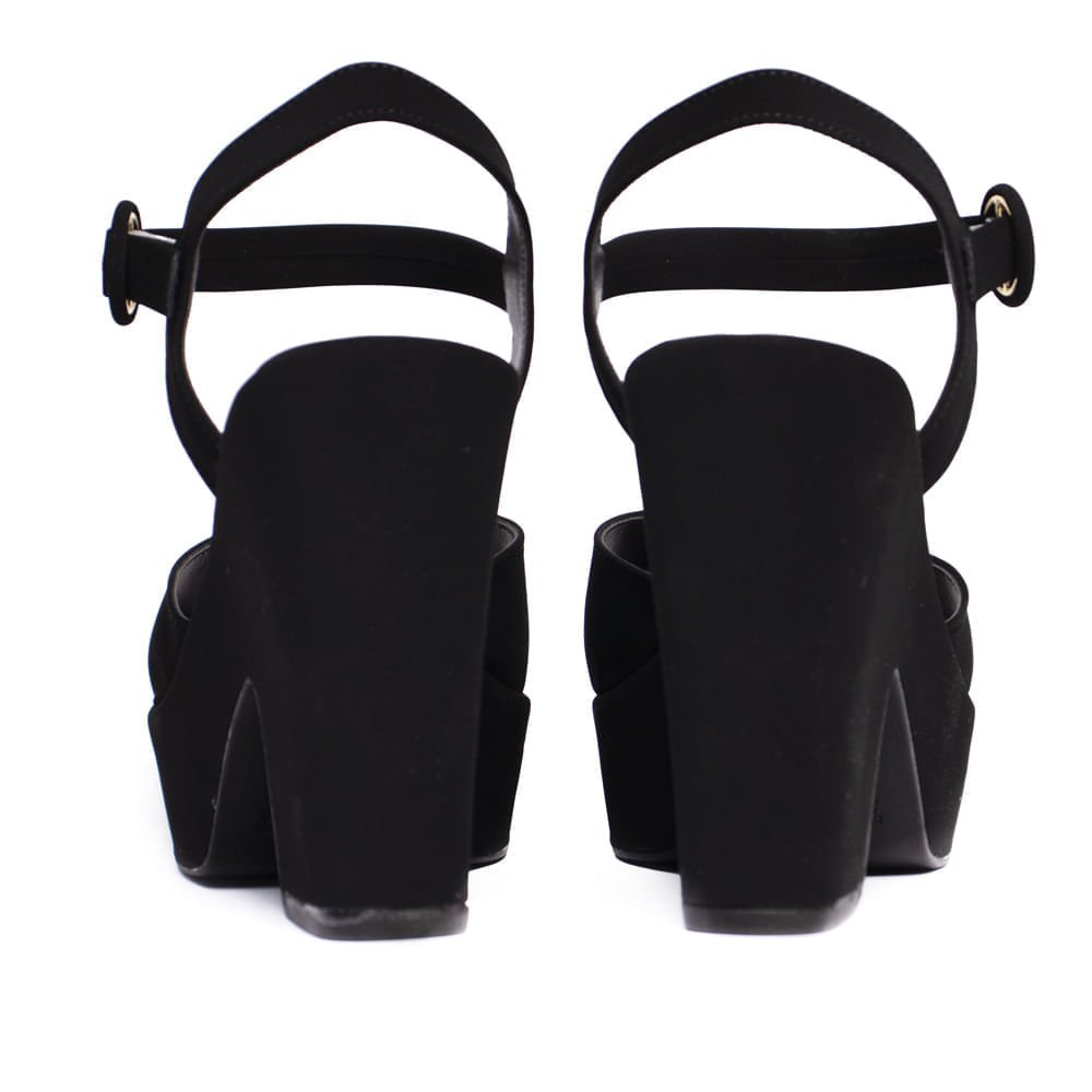Sandália Feminina Meia Pata Nobuck Preto Preto 3