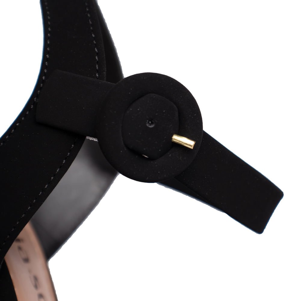 Sandália Feminina Meia Pata Nobuck Preto Preto 4