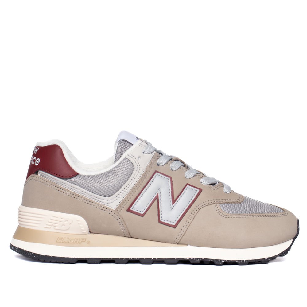 Tênis Masculino New Balance 574 ENCAP Bege/Vermelho
