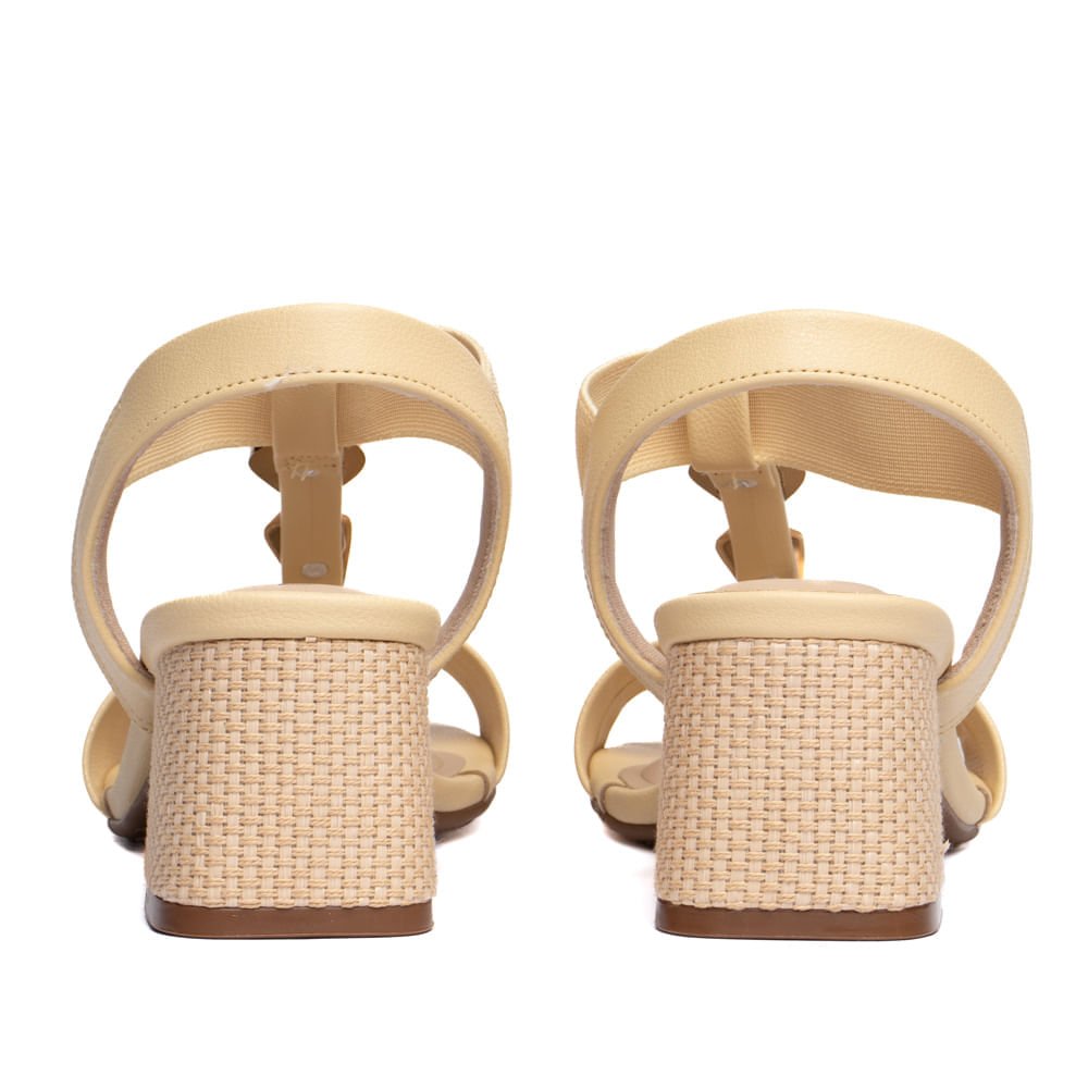 Sandália Feminina Modare Salto Bloco Napa Bege Bege 3