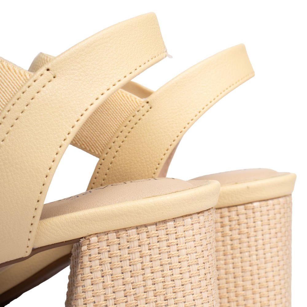 Sandália Feminina Modare Salto Bloco Napa Bege Bege 6