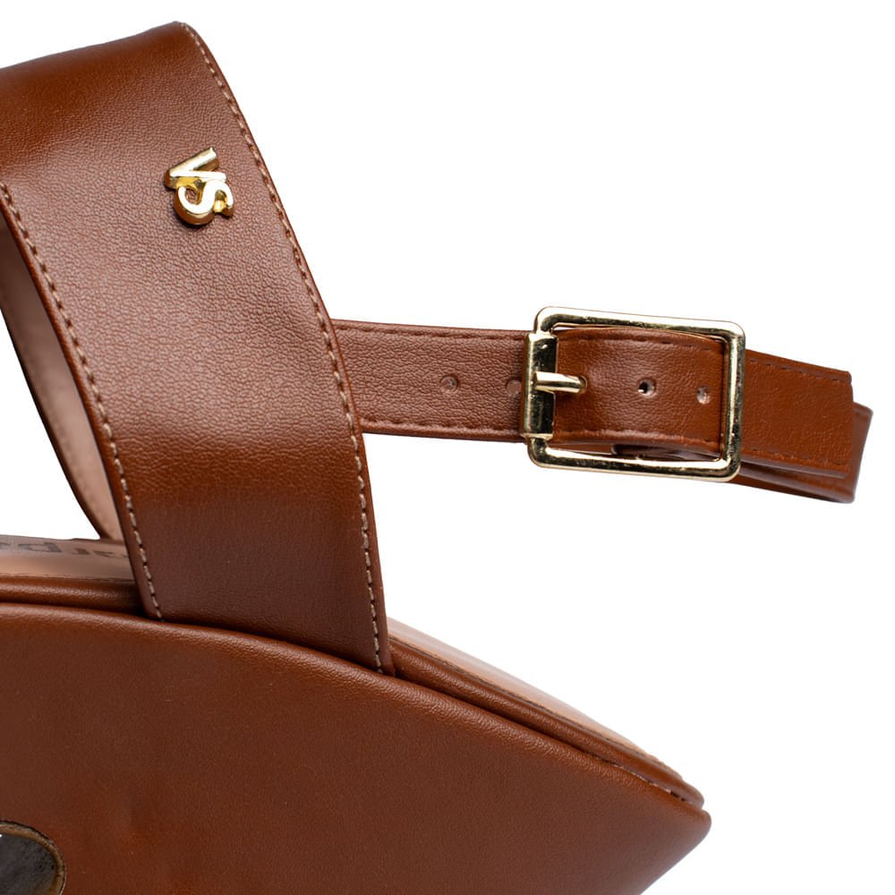 Sandália Feminina Meia Pata Napa Tiras Marrom Marrom 5