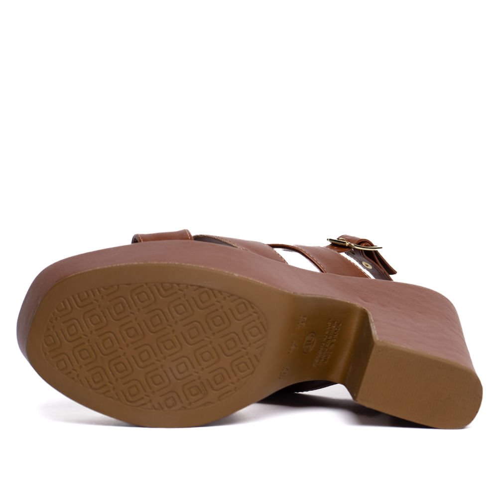 Sandália Feminina Meia Pata Napa Tiras Marrom Marrom 2