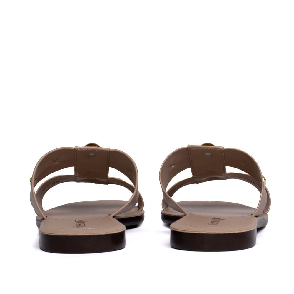 Rasteira Feminina Via Scarpa Aplicações Bege Médio Bege 4