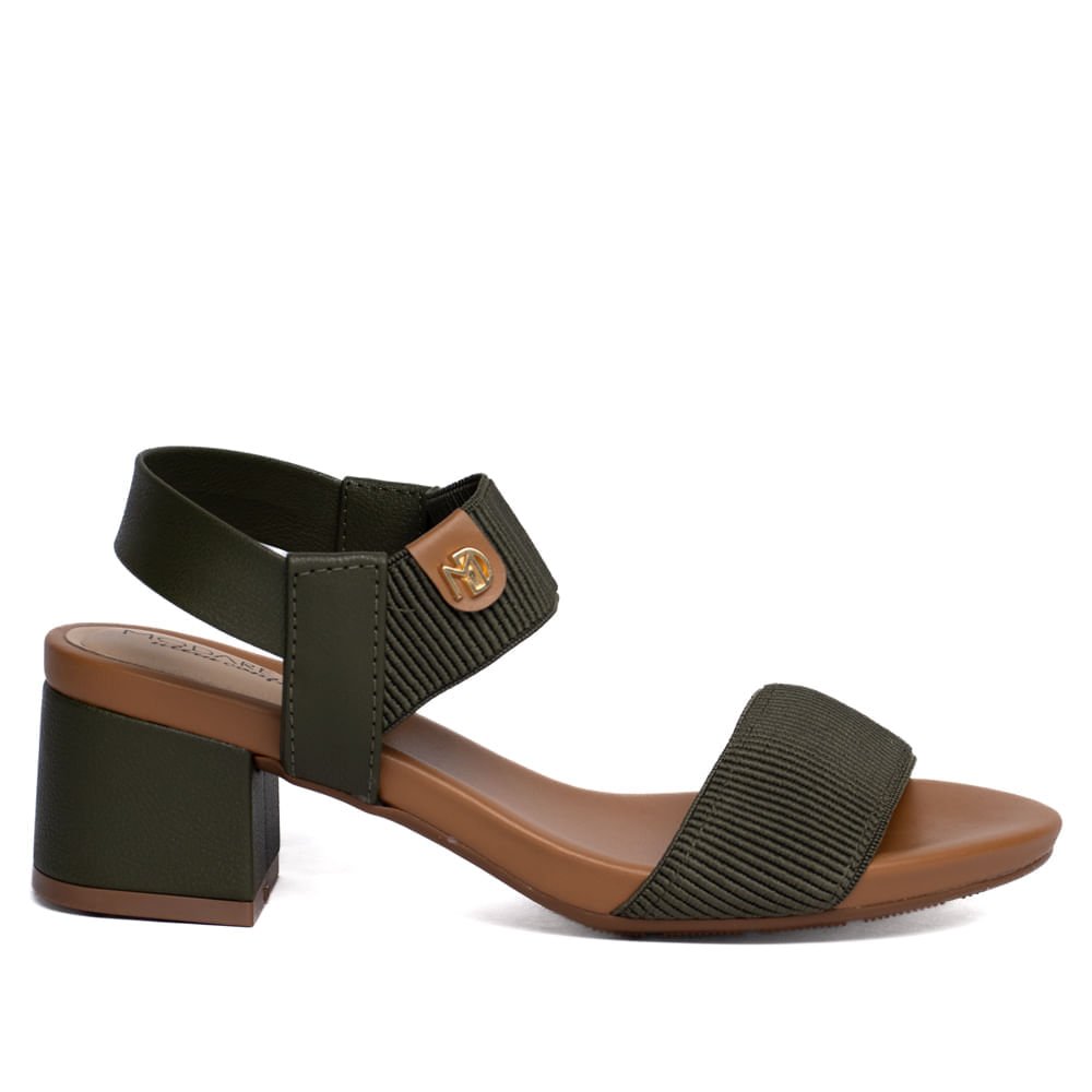 Sandália Feminina Modare Elástico Canelado Verde/Marrom