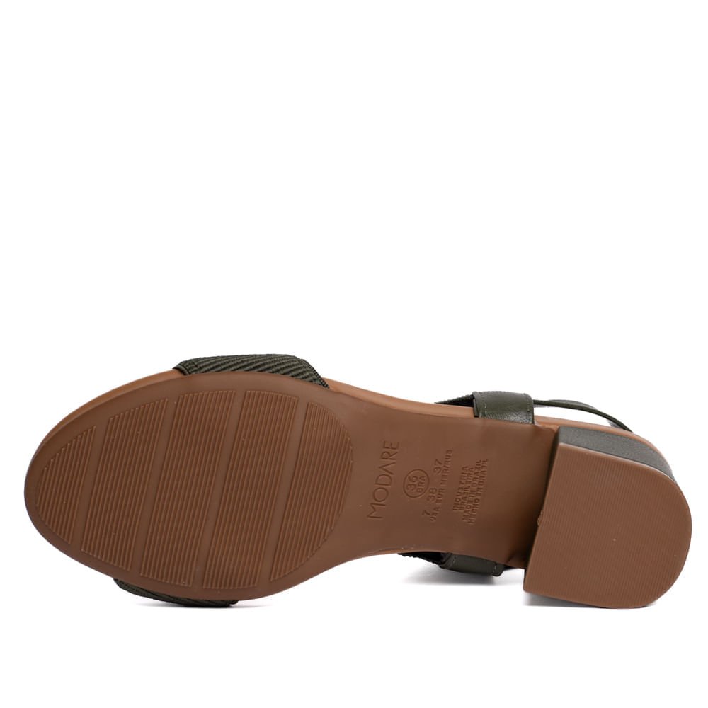 Sandália Feminina Modare Elástico Canelado Verde/Marrom Verde 2