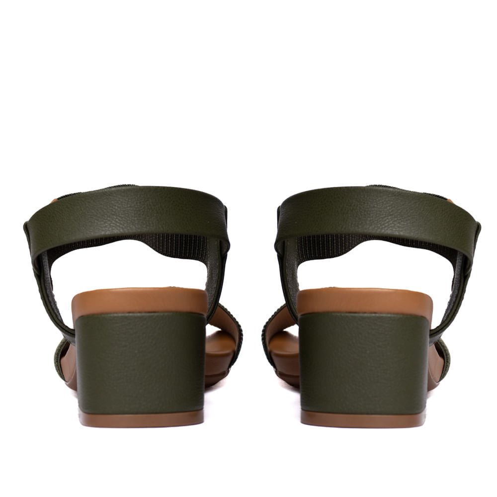 Sandália Feminina Modare Elástico Canelado Verde/Marrom Verde 3