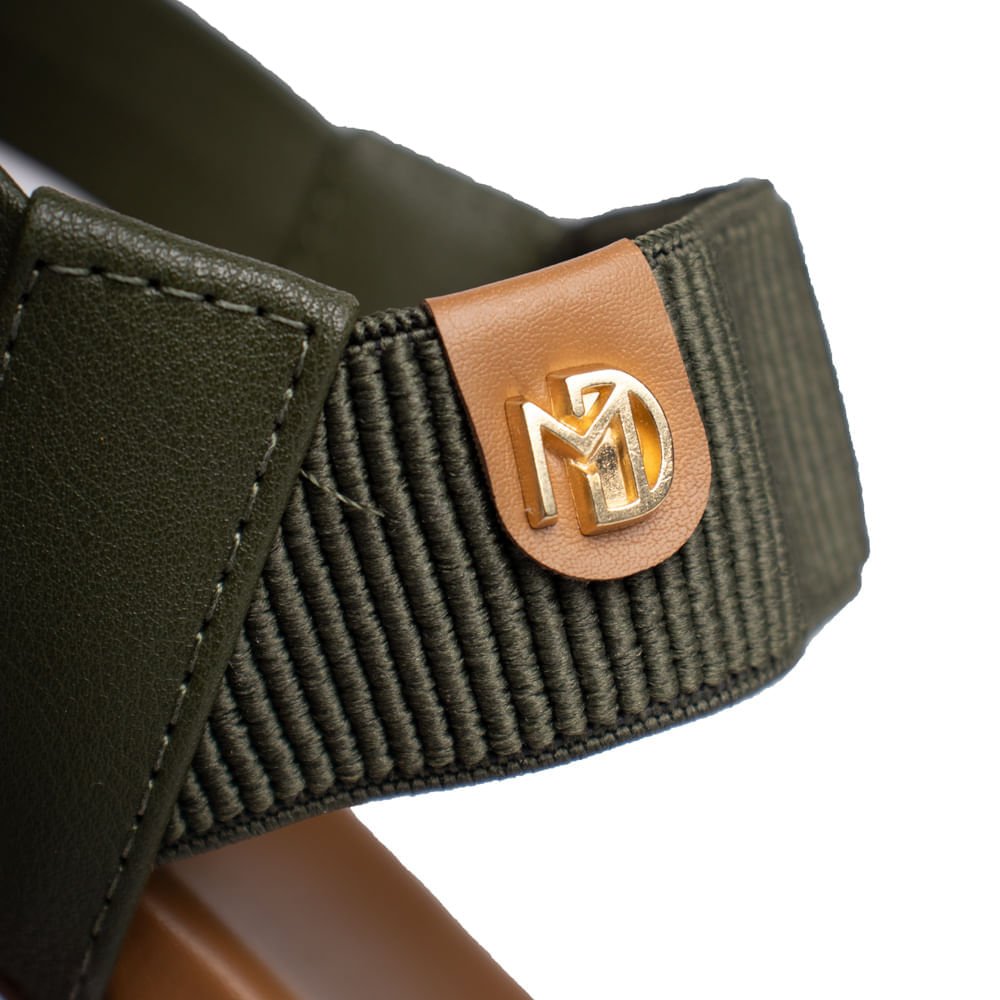 Sandália Feminina Modare Elástico Canelado Verde/Marrom Verde 5