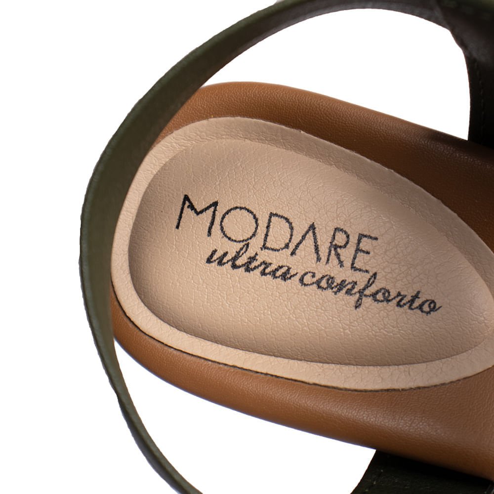 Sandália Feminina Modare Elástico Canelado Verde/Marrom Verde 6