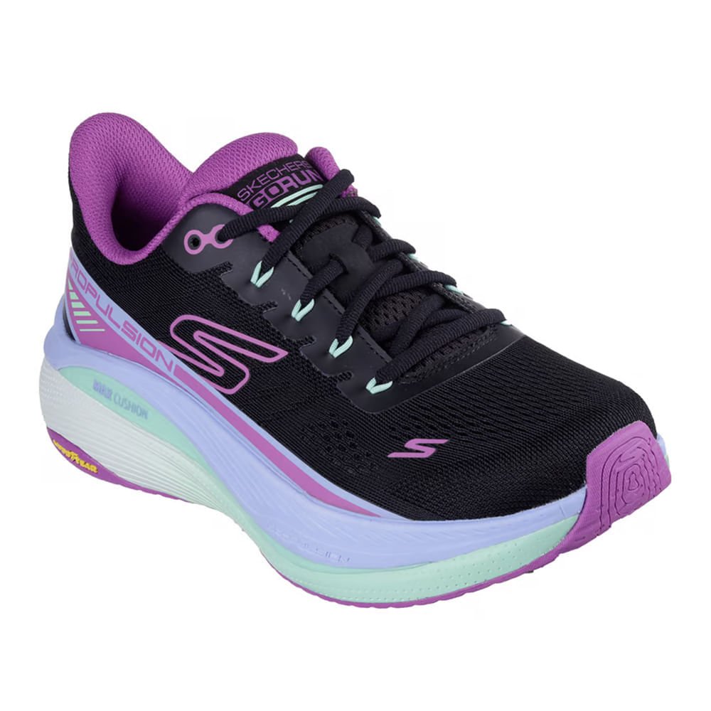Tênis Feminino Skechers Max Cushioning Propulsion Preto/Roxo Preto/Roxo 3