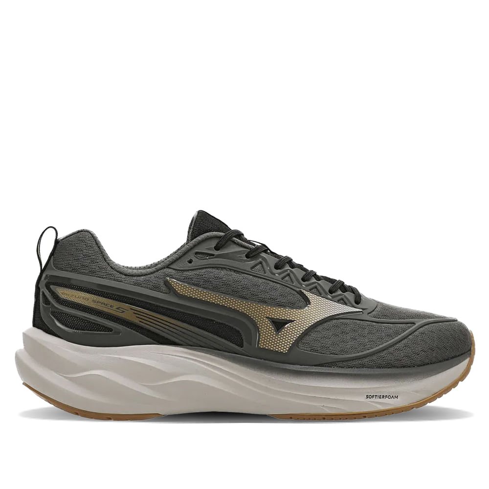 Tênis Masculino Mizuno Space 5 Softier Foam Cinza/Dourado