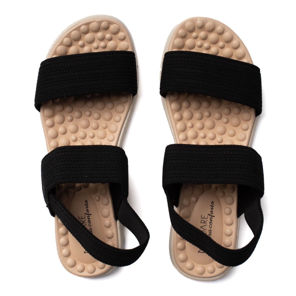 Sandália Feminina Modare Elástico Preto Preto 4