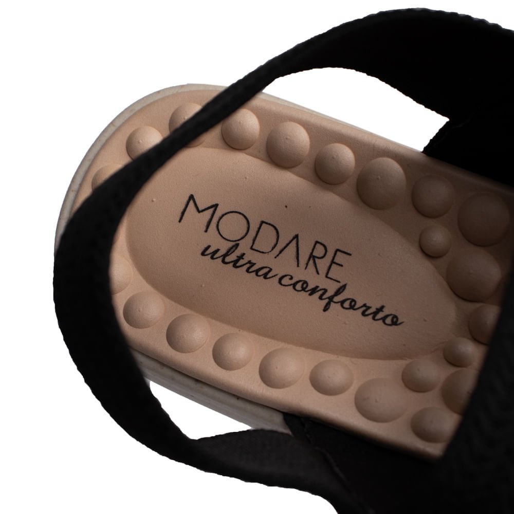 Sandália Feminina Modare Elástico Preto Preto 5