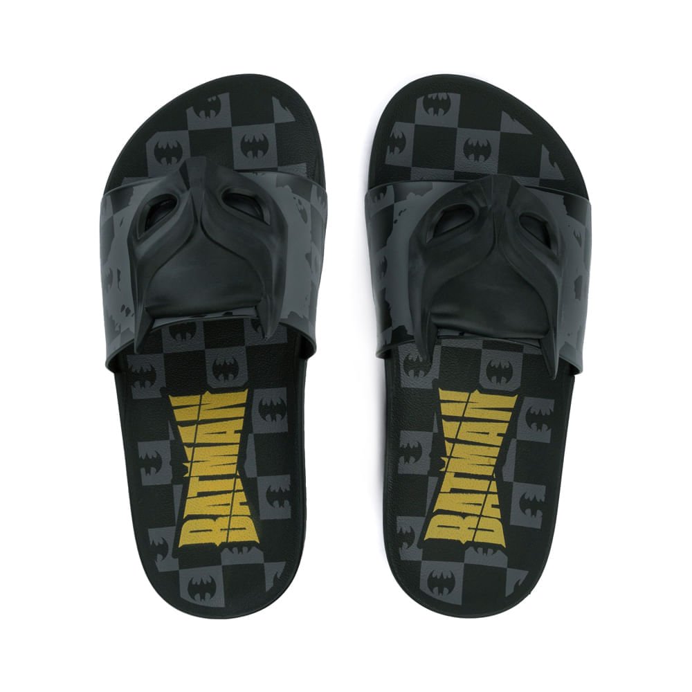 Chinelo Slide Infantil Grendene Batman Adventure Preto