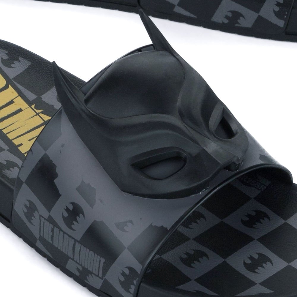 Chinelo Slide Infantil Grendene Batman Adventure Preto Preto 4