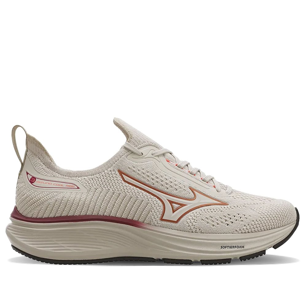 Tênis Feminino Mizuno Cool Ride 3 SoftierFoam Off White/Rosa