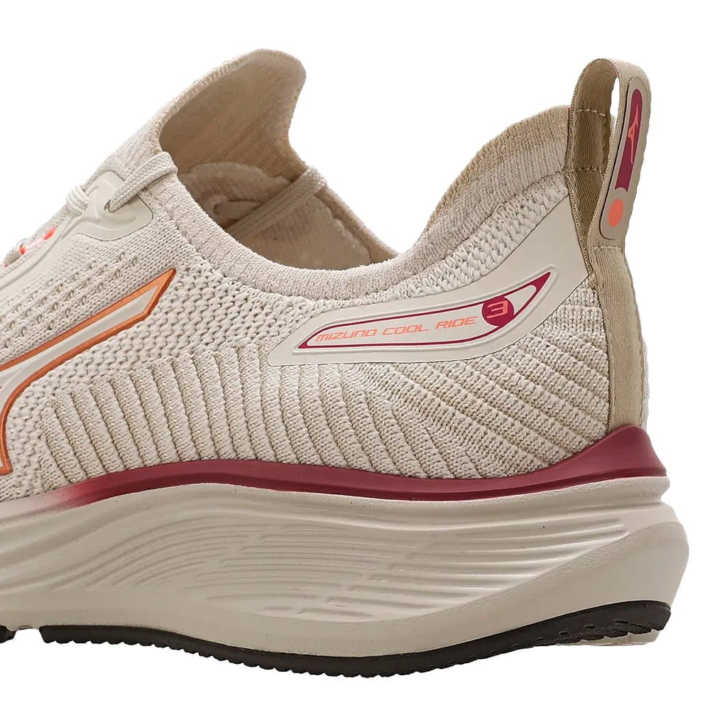 Tênis Feminino Mizuno Cool Ride 3 SoftierFoam Off White/Rosa Off White 5