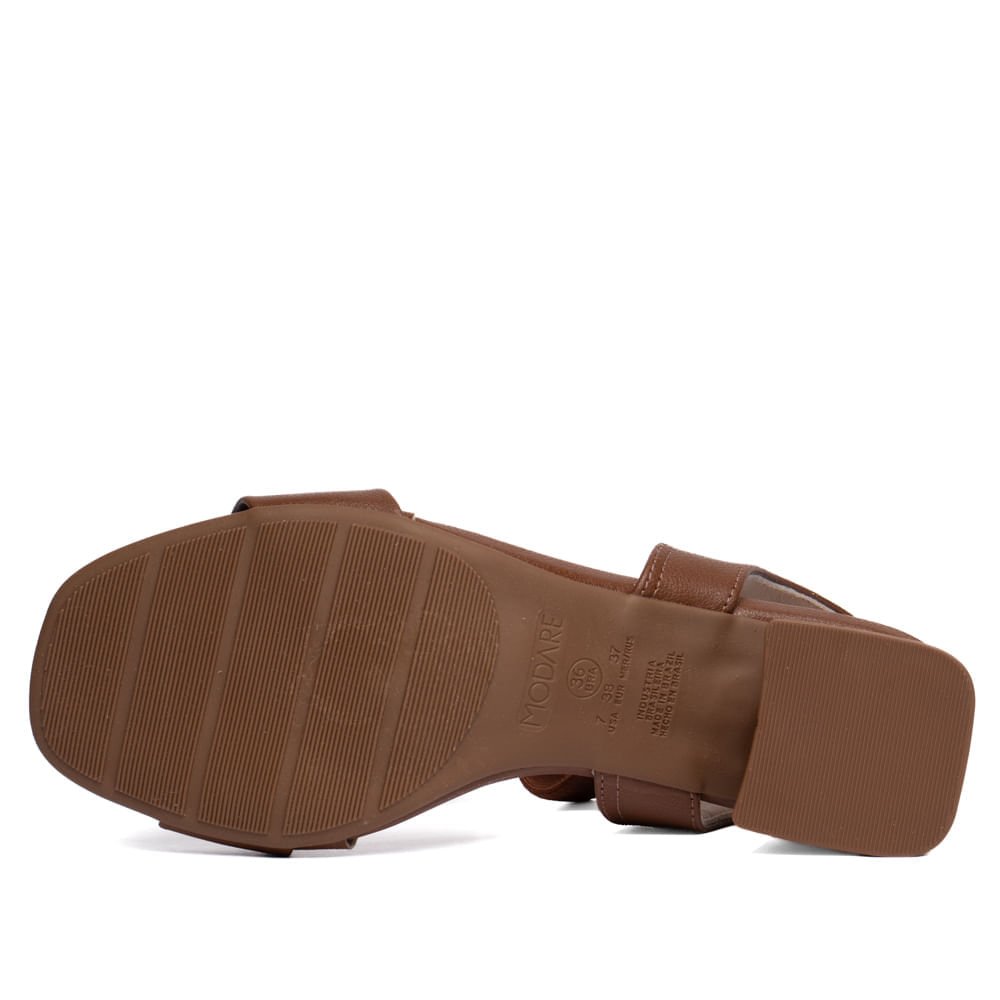 Sandália Feminina Modare Salto Bloco Napa Avelã Avelã 2