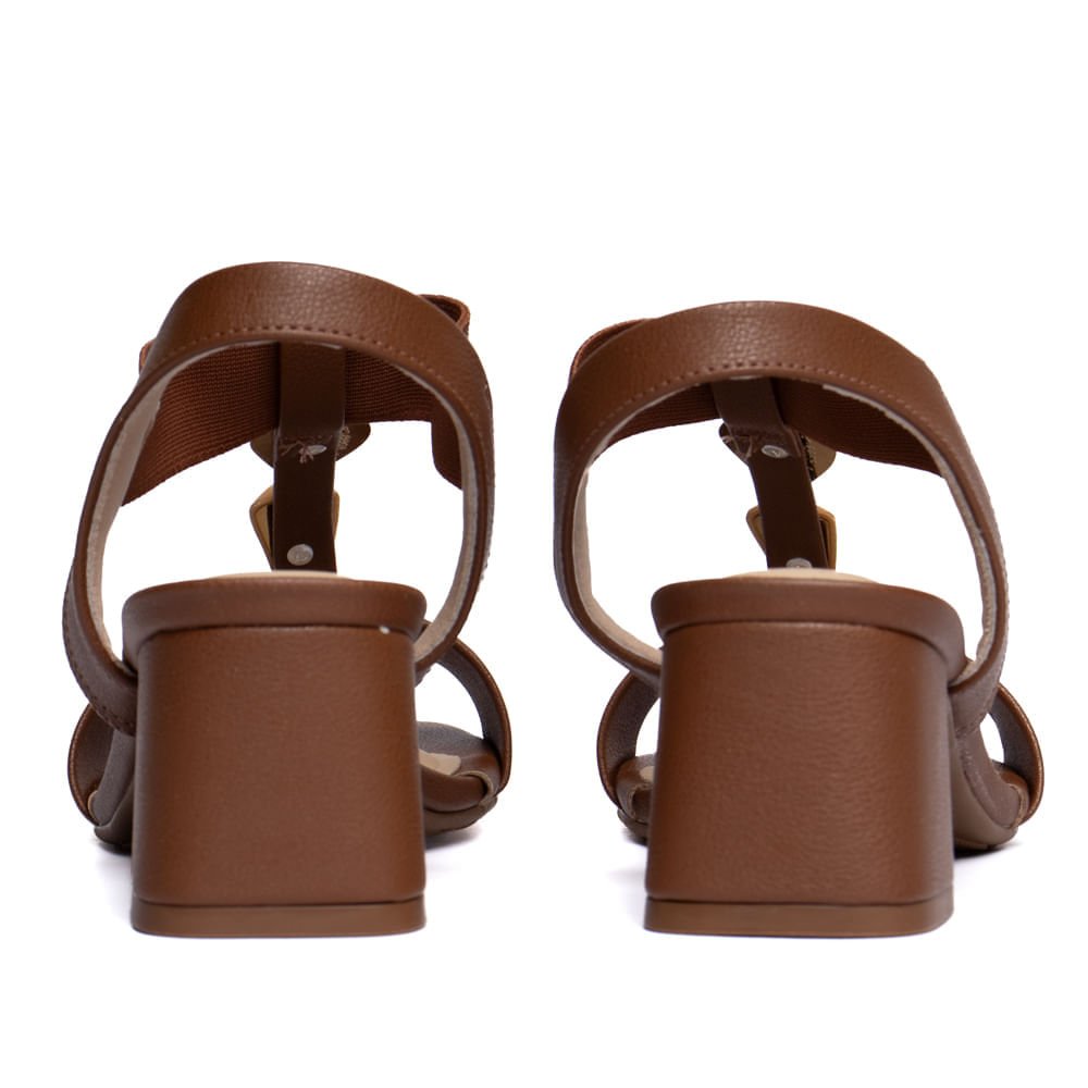 Sandália Feminina Modare Salto Bloco Napa Avelã Avelã 3