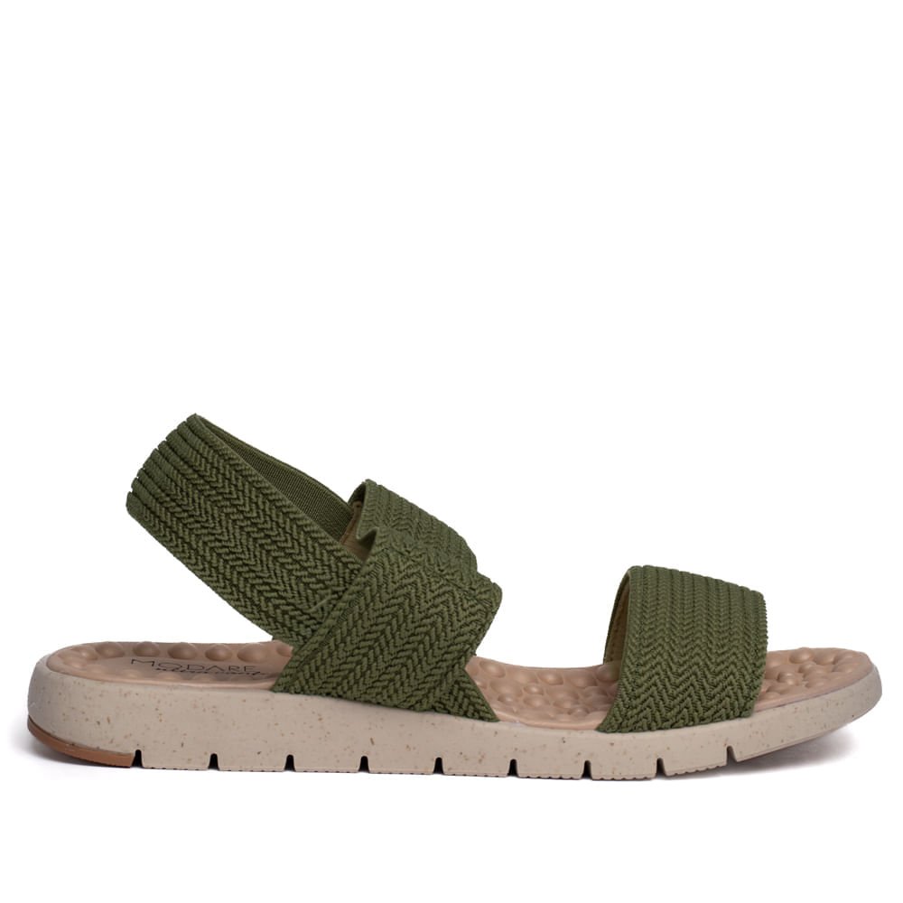 Sandália Feminina Modare Elástico Verde Musgo