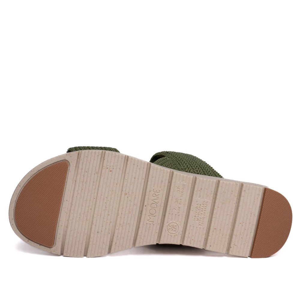 Sandália Feminina Modare Elástico Verde Musgo Musgo 2