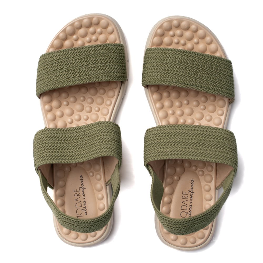 Sandália Feminina Modare Elástico Verde Musgo Musgo 3